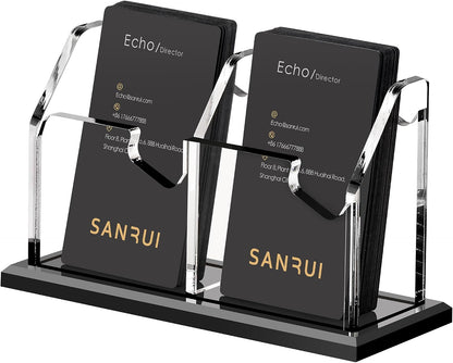 Acrylic Black Business Card Holder Clear Desk Display Stand 1 Slot