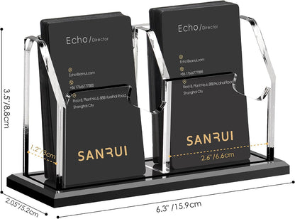 Acrylic Black Business Card Holder Clear Desk Display Stand 1 Slot