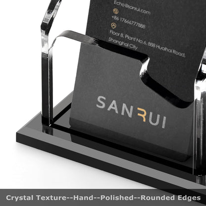 Acrylic Black Business Card Holder Clear Desk Display Stand 1 Slot