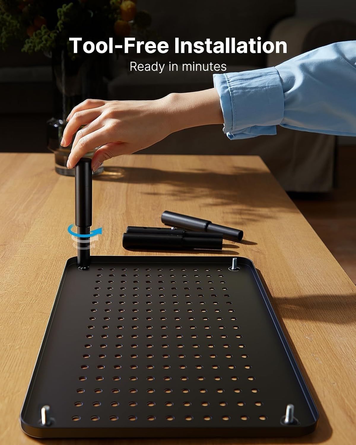Monitor Stand, Monitor Stand Riser 3 Height Adjustable, Monitor Riser with Airflow Vents, Laptop Stand for Desk, Laptop Riser, Desk Organizer for Monitor, Laptop, PC, Printer