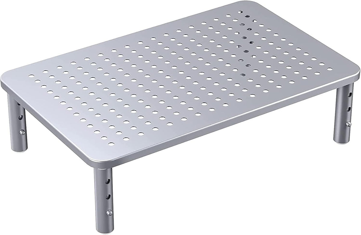 Monitor Stand, Monitor Stand Riser 3 Height Adjustable, Monitor Riser with Airflow Vents, Laptop Stand for Desk, Laptop Riser, Desk Organizer for Monitor, Laptop, PC, Printer