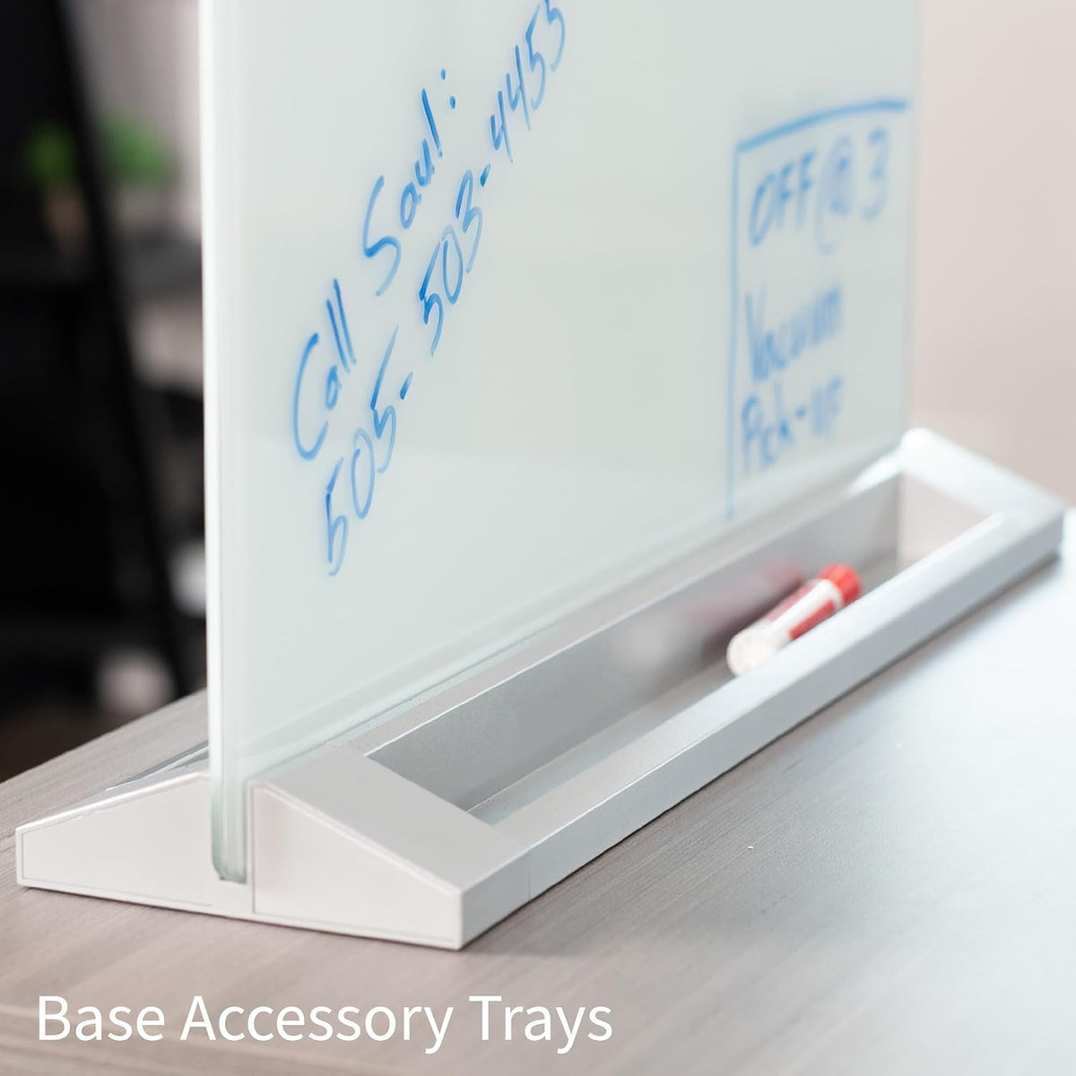 White Glass 23 x 19 in Tabletop Dry Erase Board, DESK-WB23G