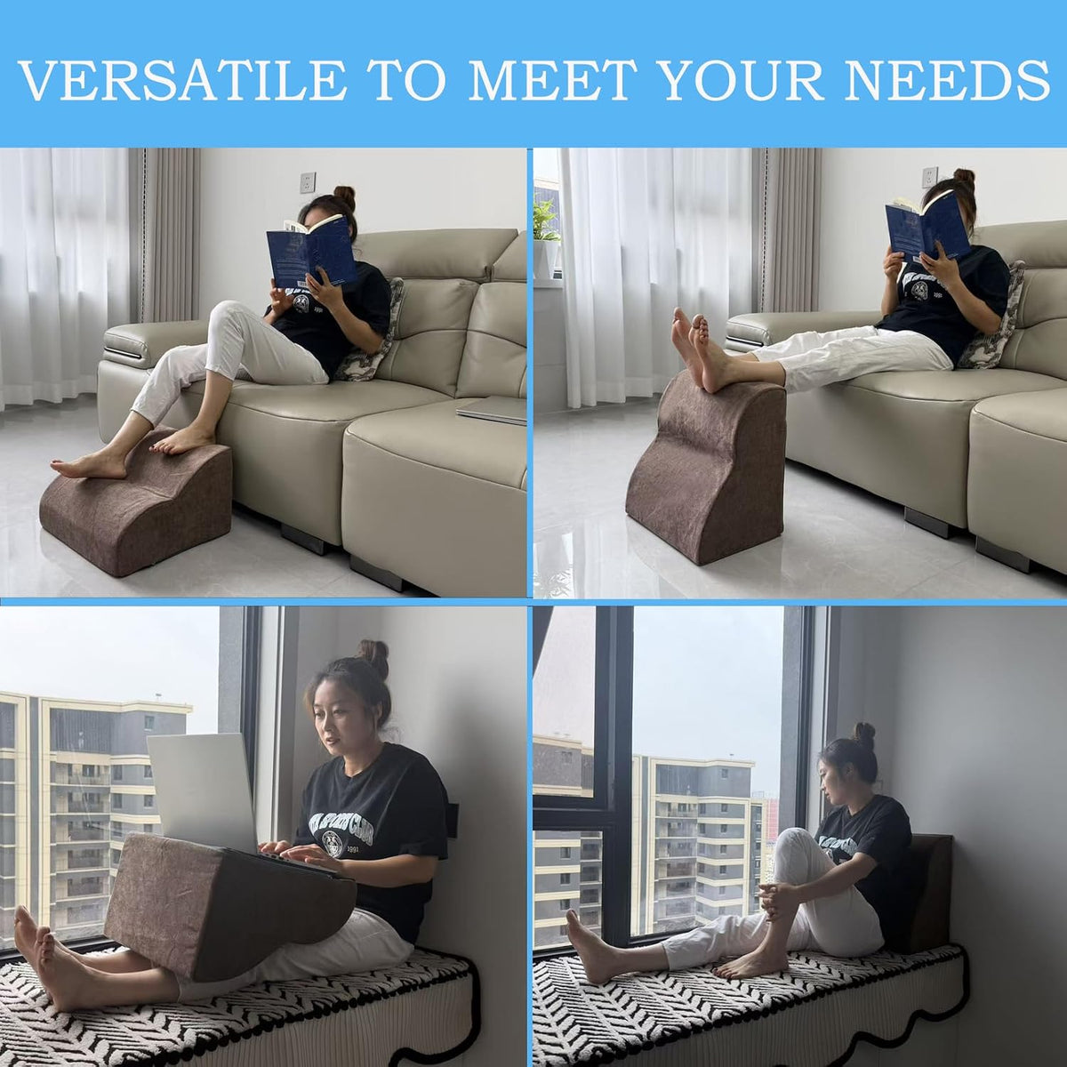 Foot Rest for Under Desk at Work.Multifunctional 3-Tier Foot Stool