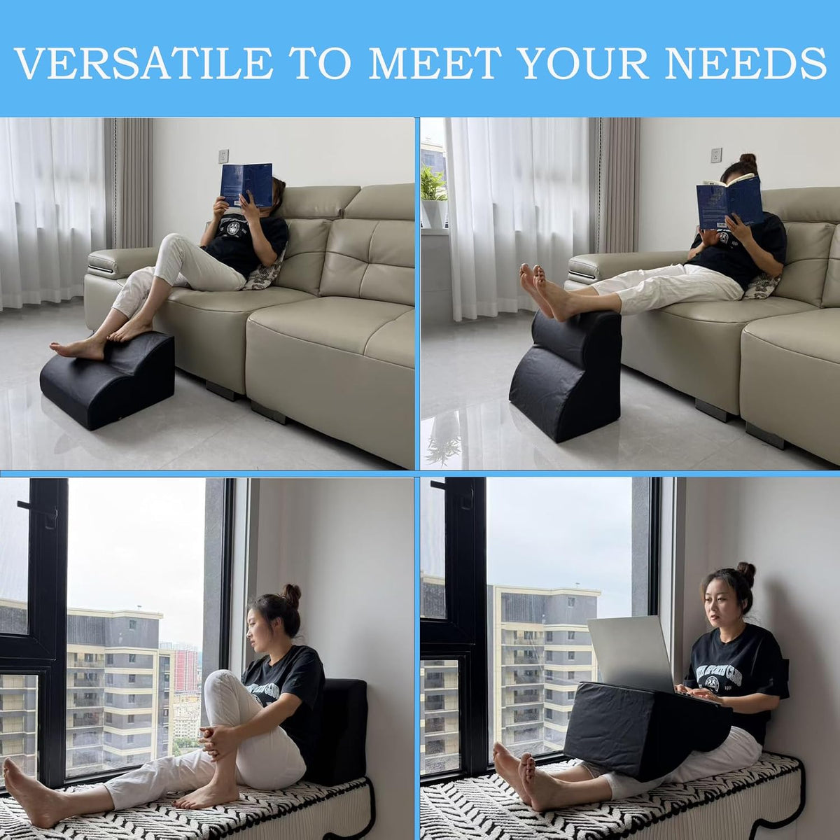Foot Rest for Under Desk at Work.Multifunctional 3-Tier Foot Stool