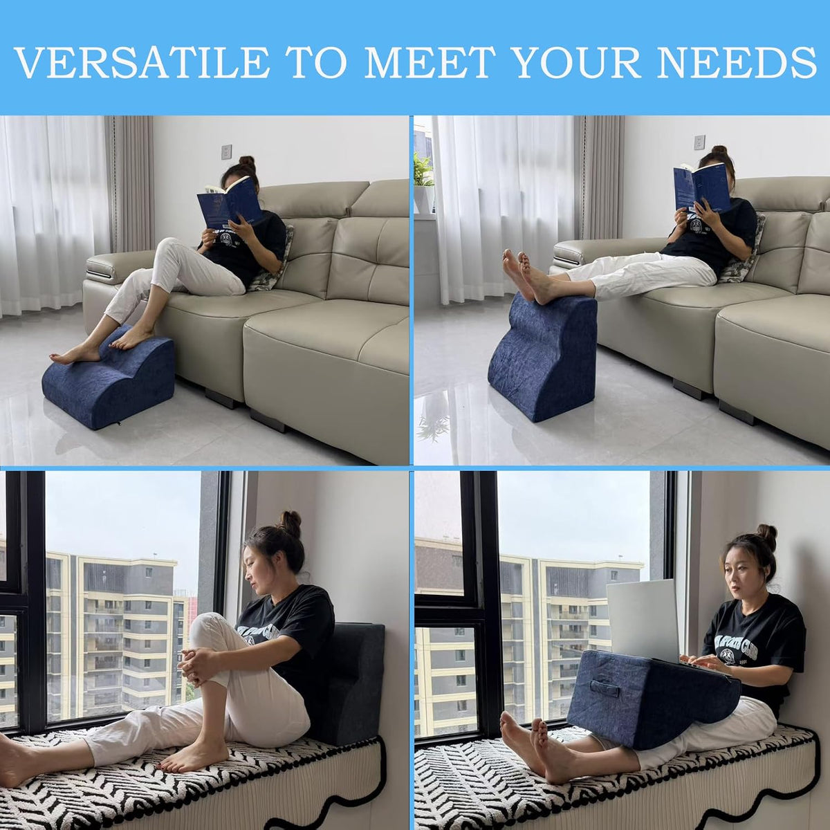 Foot Rest for Under Desk at Work.Multifunctional 3-Tier Foot Stool
