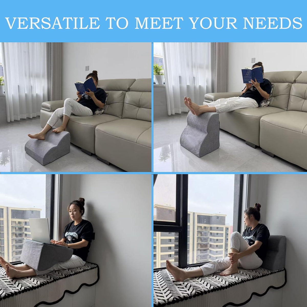 Foot Rest for Under Desk at Work.Multifunctional 3-Tier Foot Stool