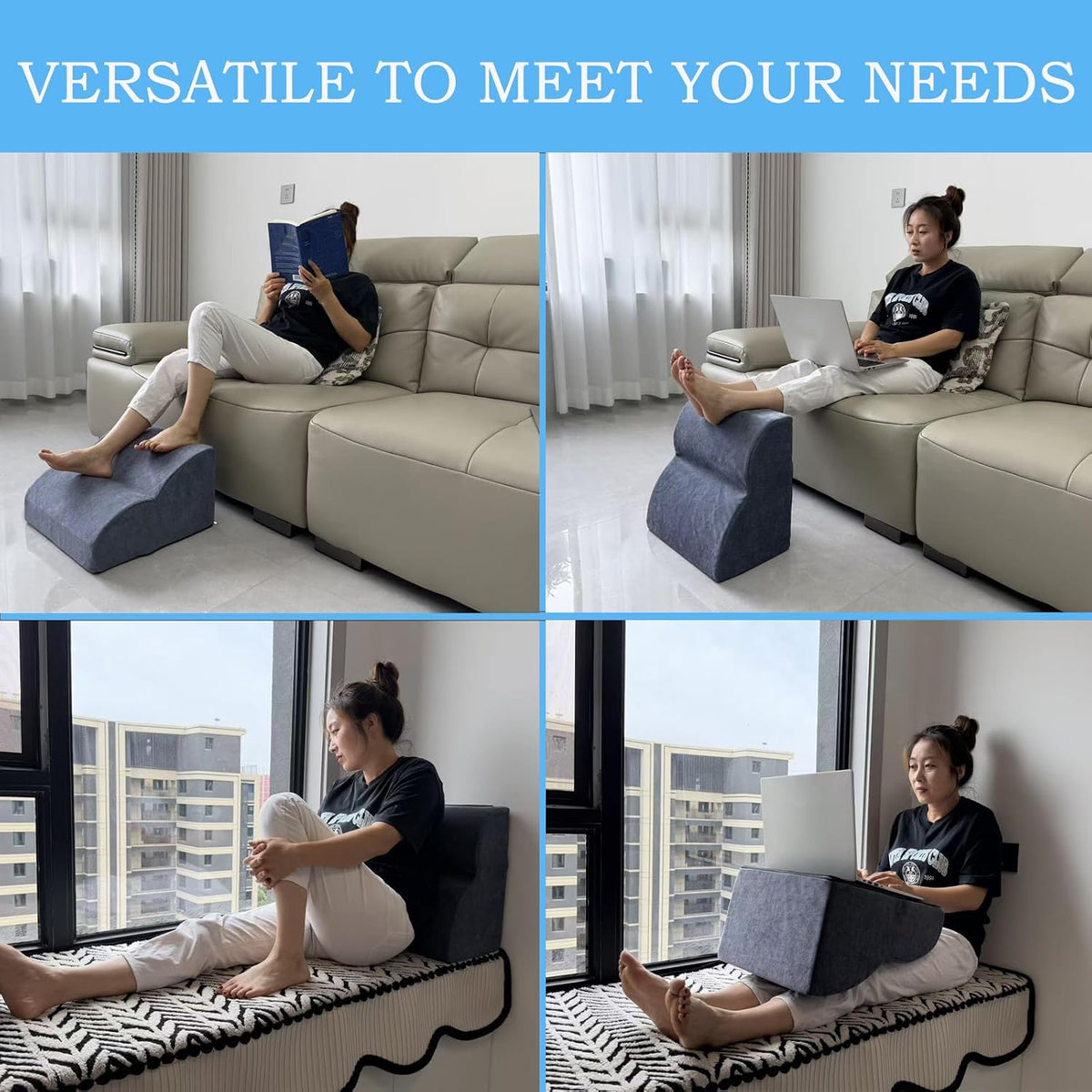 Foot Rest for Under Desk at Work.Multifunctional 3-Tier Foot Stool