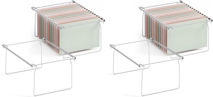 Hanging File Folder Frame, Letter Size File Drawer Organizer for Desks, Adjustable File Cabinet Rails 13.5 to 17.5 Inches, Set of 1