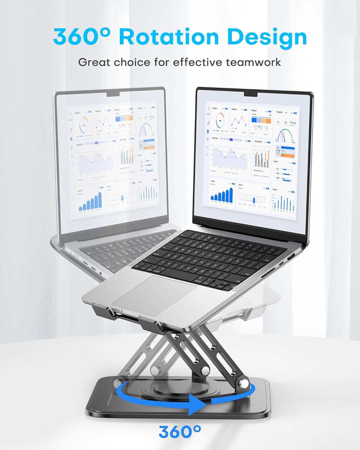 Adjustable Laptop Stand, Computer Stand with 360 Rotating Base