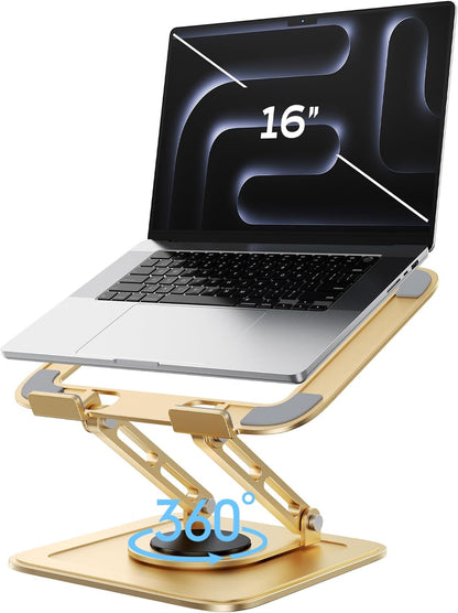 Adjustable Laptop Stand, Computer Stand with 360 Rotating Base
