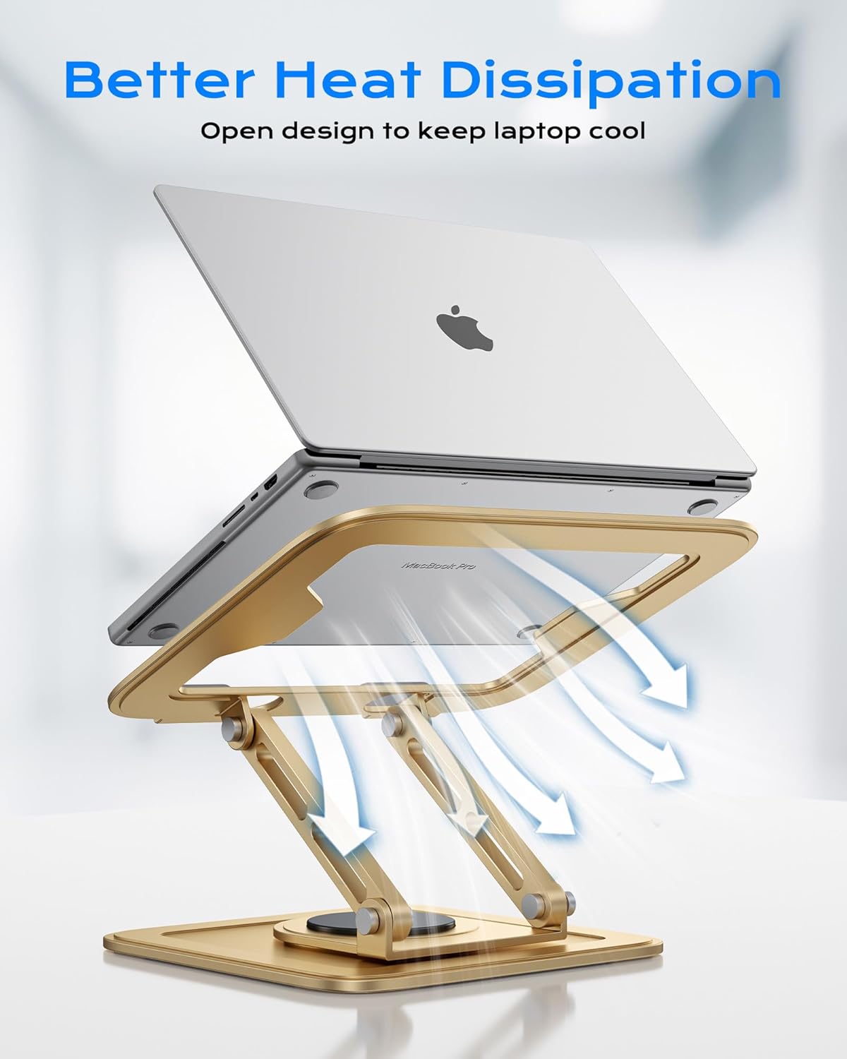 Adjustable Laptop Stand, Computer Stand with 360 Rotating Base