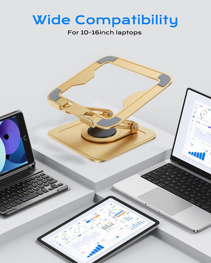 Adjustable Laptop Stand, Computer Stand with 360 Rotating Base