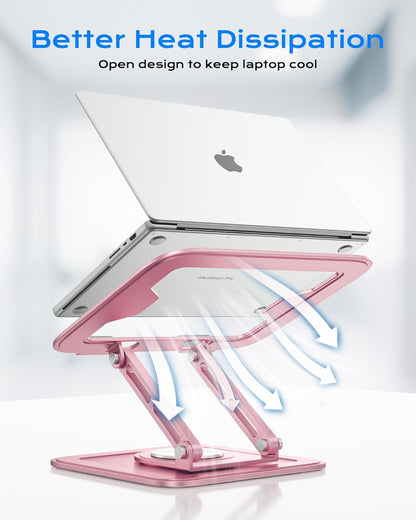 Adjustable Laptop Stand, Computer Stand with 360 Rotating Base