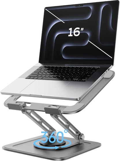 Adjustable Laptop Stand, Computer Stand with 360 Rotating Base