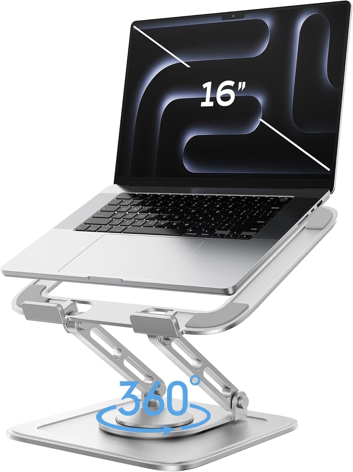 Adjustable Laptop Stand, Computer Stand with 360 Rotating Base