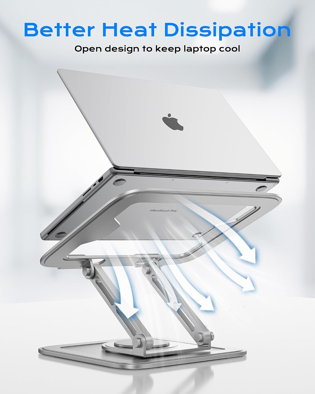 Adjustable Laptop Stand, Computer Stand with 360 Rotating Base