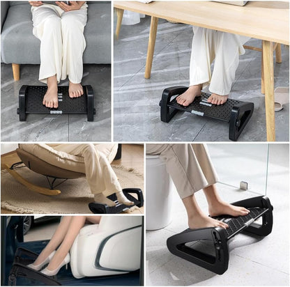Foot Rest for Under Desk at Work, Six Heights Adjustable Foot Stool