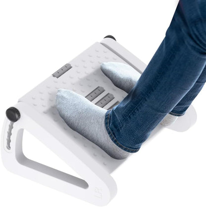 Foot Rest for Under Desk at Work, Six Heights Adjustable Foot Stool