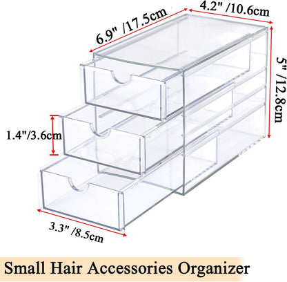 3 Drawers Acrylic Drawer Organizer 3-Tier Clear Desktop Organizer