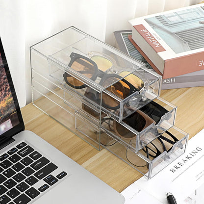 3 Drawers Acrylic Drawer Organizer 3-Tier Clear Desktop Organizer