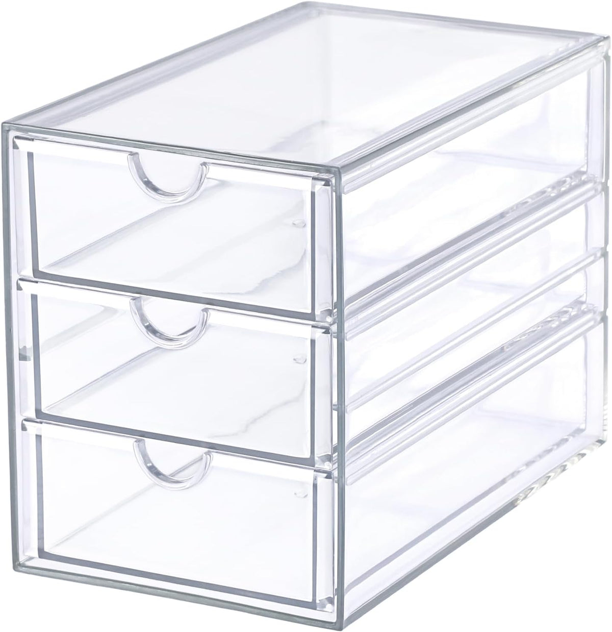3 Drawers Acrylic Drawer Organizer 3-Tier Clear Desktop Organizer