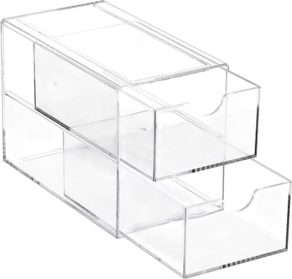 3 Drawers Acrylic Drawer Organizer 3-Tier Clear Desktop Organizer
