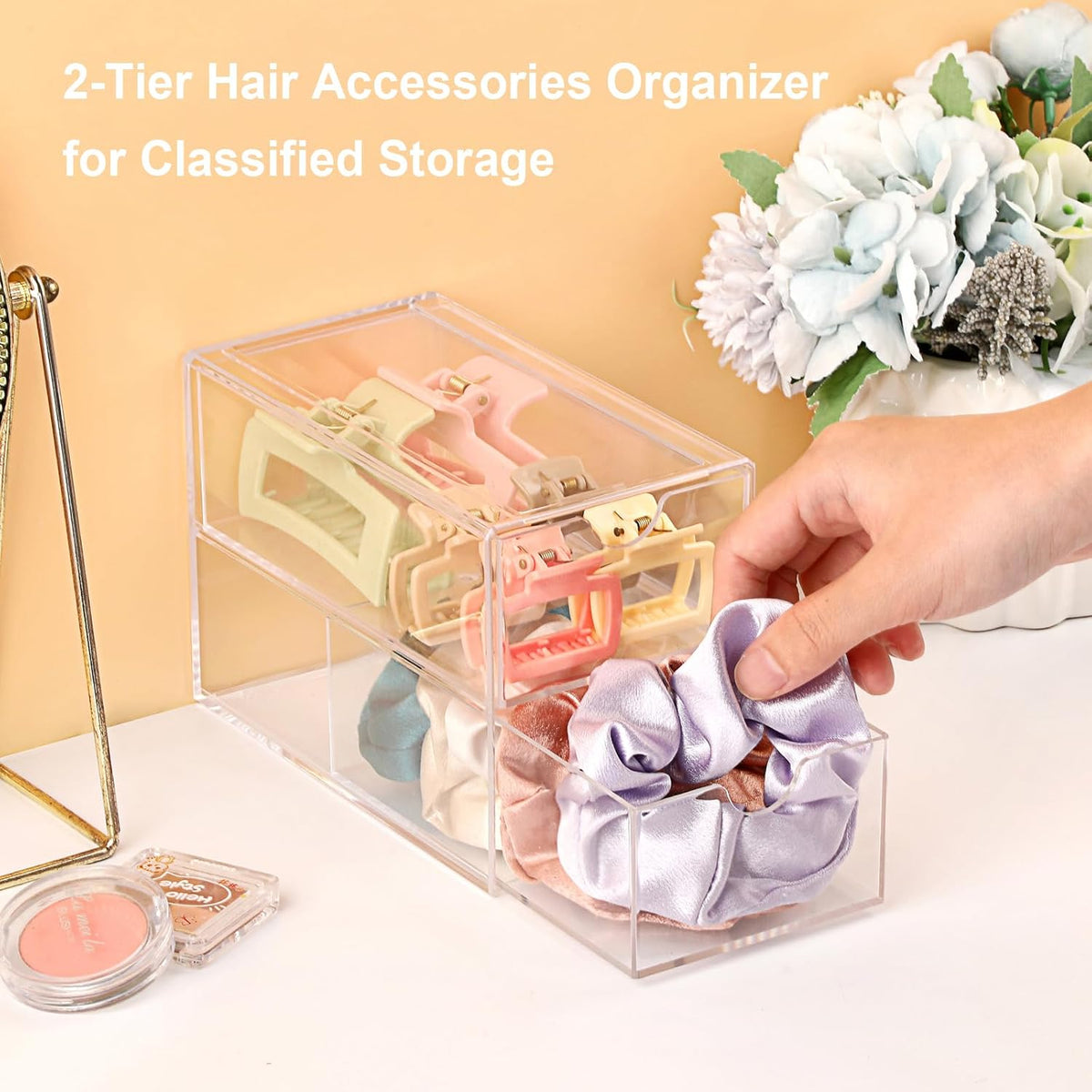 3 Drawers Acrylic Drawer Organizer 3-Tier Clear Desktop Organizer