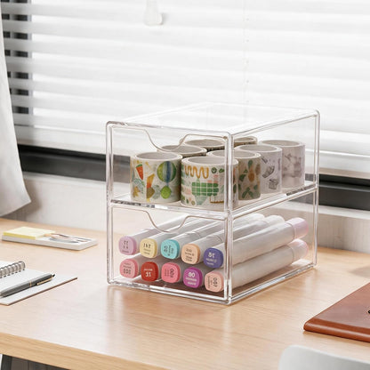 3 Drawers Acrylic Drawer Organizer 3-Tier Clear Desktop Organizer