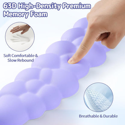 Cloud Wrist Rest Keyboard, Cloud Keyboard Wrist Pad Set with PU Leather Memory Foam, Cute Arm Rest for Palm Support, PC/Gaming Desk Accessories/Office Setup/Computer Hand Cushion - White