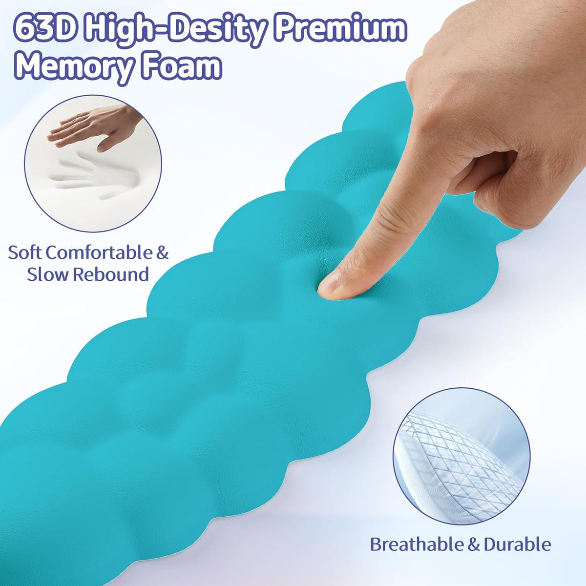 Cloud Wrist Rest Keyboard, Cloud Keyboard Wrist Pad Set with PU Leather Memory Foam, Cute Arm Rest for Palm Support, PC/Gaming Desk Accessories/Office Setup/Computer Hand Cushion - White