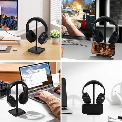 Headphone Stand for Desk, Headset & Earphone Holder with Utility Slot