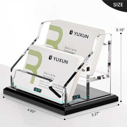Acrylic Business Card Holder for Desk, Black Base, 60 Cards