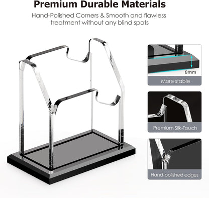 Acrylic Business Card Holder for Desk, Black Base, 60 Cards