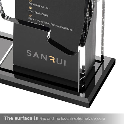 Acrylic Business Card Holder for Desk, Black Base, 60 Cards