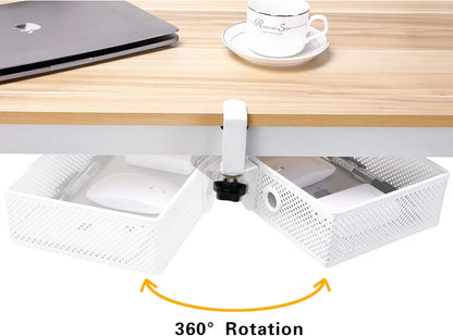 Under Desk Drawer, Clamp on Desk Organizer Slide Out Table Storage No Drill