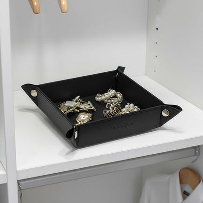 Small Valet Tray, Jewelry Tray for Rings Watches Earrings, Entryway Catchall Caddy for Coins Keys Change, Nightstand Bedside Valet Holder, Trays for Electronic Gadgets, Beige - Colors A