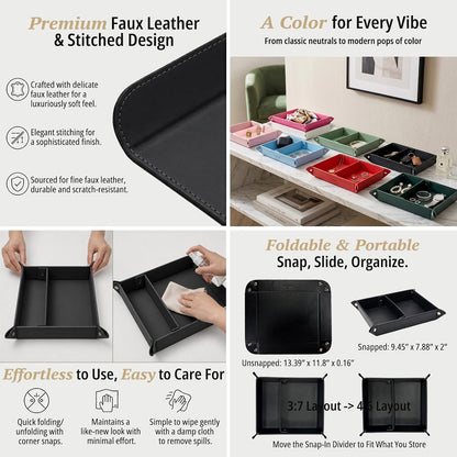Small Valet Tray, Jewelry Tray for Rings Watches Earrings, Entryway Catchall Caddy for Coins Keys Change, Nightstand Bedside Valet Holder, Trays for Electronic Gadgets, Beige - Colors A