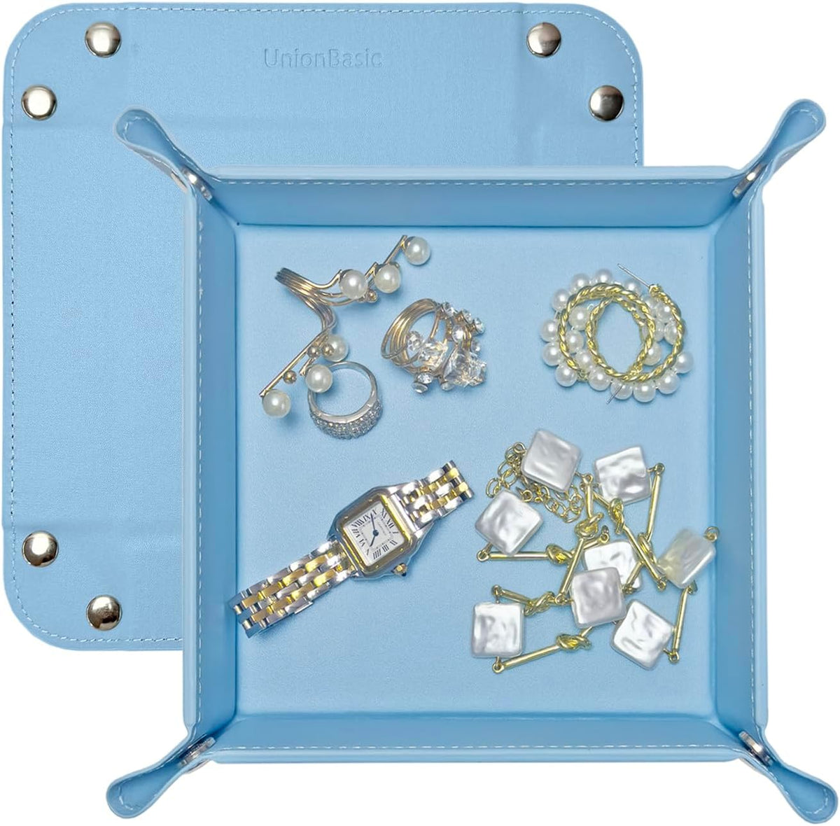 Small Valet Tray, Jewelry Tray for Rings Watches Earrings, Entryway Catchall Caddy for Coins Keys Change, Nightstand Bedside Valet Holder, Trays for Electronic Gadgets, Beige - Colors A