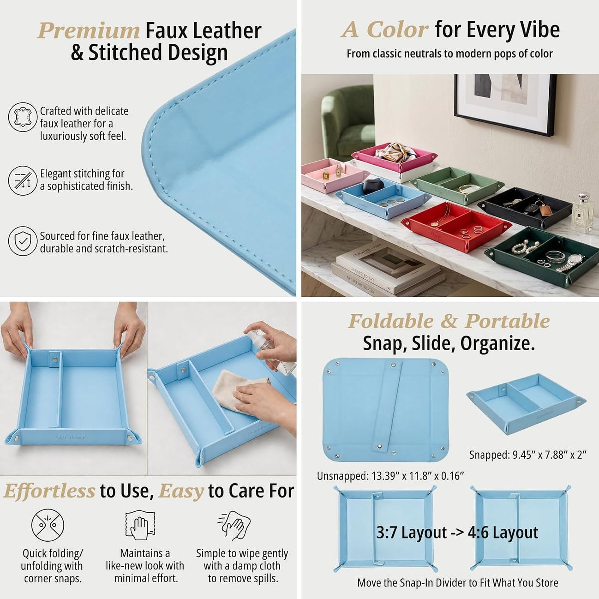 Small Valet Tray, Jewelry Tray for Rings Watches Earrings, Entryway Catchall Caddy for Coins Keys Change, Nightstand Bedside Valet Holder, Trays for Electronic Gadgets, Beige - Colors A