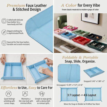 Small Valet Tray, Jewelry Tray for Rings Watches Earrings, Entryway Catchall Caddy for Coins Keys Change, Nightstand Bedside Valet Holder, Trays for Electronic Gadgets, Beige - Colors A