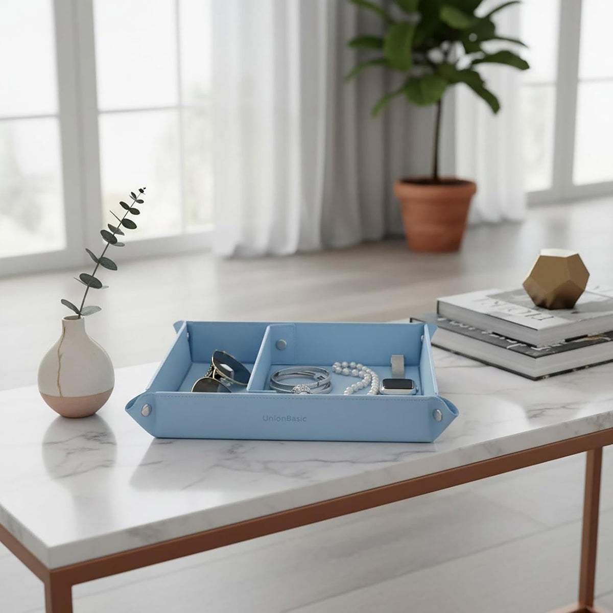 Small Valet Tray, Jewelry Tray for Rings Watches Earrings, Entryway Catchall Caddy for Coins Keys Change, Nightstand Bedside Valet Holder, Trays for Electronic Gadgets, Beige - Colors A