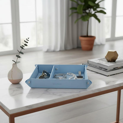 Small Valet Tray, Jewelry Tray for Rings Watches Earrings, Entryway Catchall Caddy for Coins Keys Change, Nightstand Bedside Valet Holder, Trays for Electronic Gadgets, Beige - Colors A