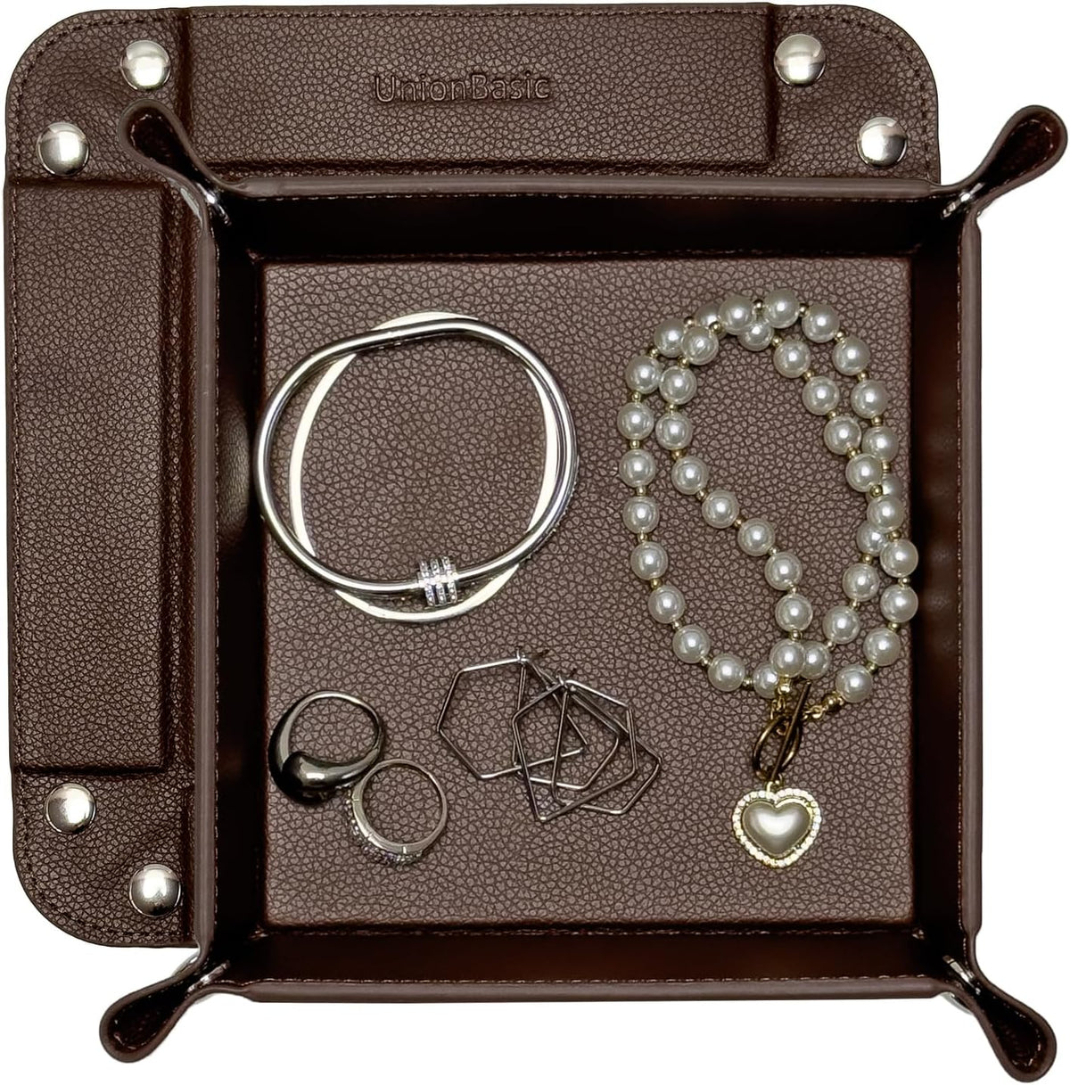 Small Valet Tray, Jewelry Tray for Rings Watches Earrings, Entryway Catchall Caddy for Coins Keys Change, Nightstand Bedside Valet Holder, Trays for Electronic Gadgets, Beige - Colors A