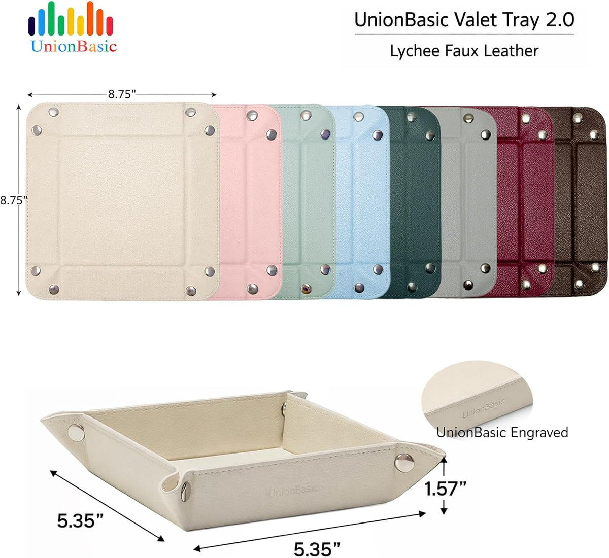 Small Valet Tray, Jewelry Tray for Rings Watches Earrings, Entryway Catchall Caddy for Coins Keys Change, Nightstand Bedside Valet Holder, Trays for Electronic Gadgets, Beige - Colors A