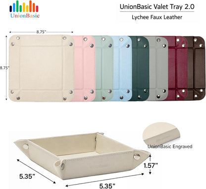 Small Valet Tray, Jewelry Tray for Rings Watches Earrings, Entryway Catchall Caddy for Coins Keys Change, Nightstand Bedside Valet Holder, Trays for Electronic Gadgets, Beige - Colors A