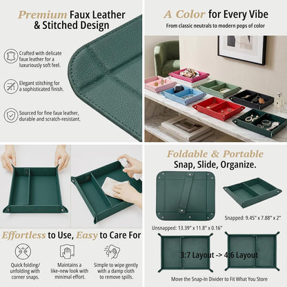 Small Valet Tray, Jewelry Tray for Rings Watches Earrings, Entryway Catchall Caddy for Coins Keys Change, Nightstand Bedside Valet Holder, Trays for Electronic Gadgets, Beige - Colors A