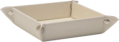 Small Valet Tray, Jewelry Tray for Rings Watches Earrings, Entryway Catchall Caddy for Coins Keys Change, Nightstand Bedside Valet Holder, Trays for Electronic Gadgets, Beige - Colors A