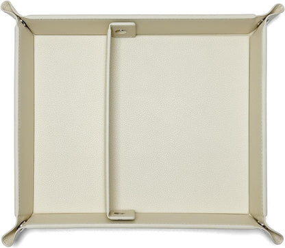 Small Valet Tray, Jewelry Tray for Rings Watches Earrings, Entryway Catchall Caddy for Coins Keys Change, Nightstand Bedside Valet Holder, Trays for Electronic Gadgets, Beige - Colors A