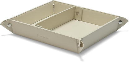Small Valet Tray, Jewelry Tray for Rings Watches Earrings, Entryway Catchall Caddy for Coins Keys Change, Nightstand Bedside Valet Holder, Trays for Electronic Gadgets, Beige - Colors A