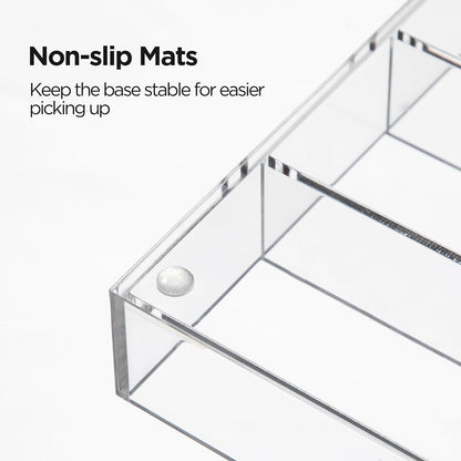 Acrylic Desk Drawer Organizer Tray with 6 Compartments, Small Clear Office Drawer Organizers and Accessories for Pens, Pencil, Makeup, Desktop, Bathroom and Kitchen, 11.65 x 6.1 x 1.38 Inch